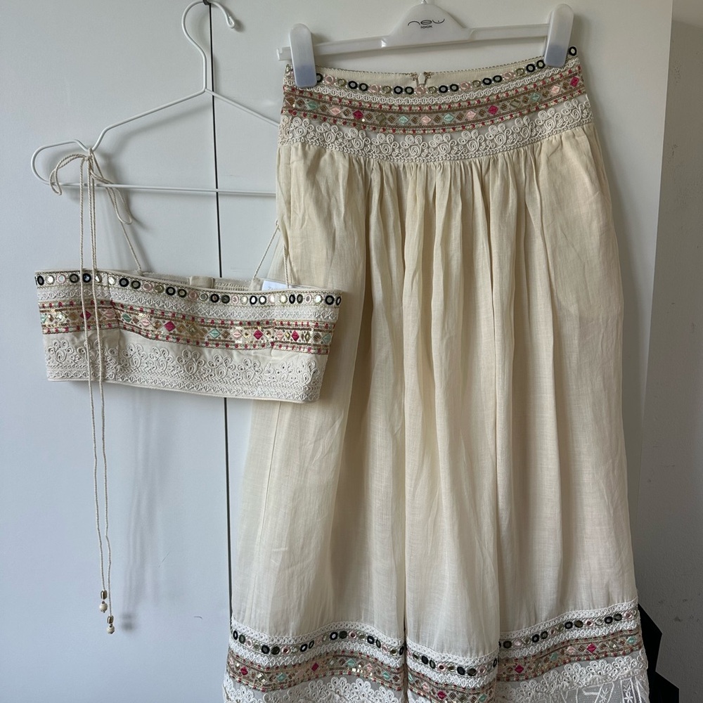 Zimmermann bustier top + skirt size 0